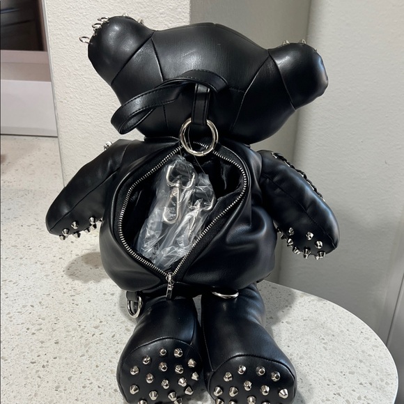 Dolls Kill Black Studded Teddy Bear Backpack - Picture 3 of 4